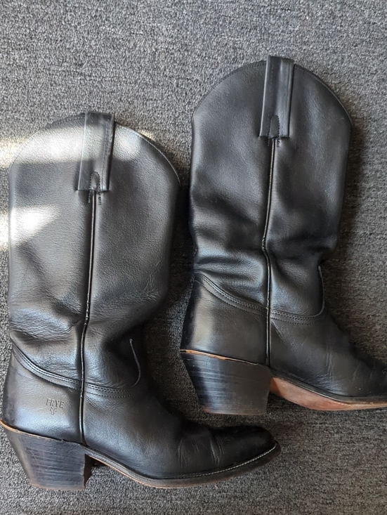 Frye Other - Frye Black Leather Cowboy Boots with Natural Leather Lining